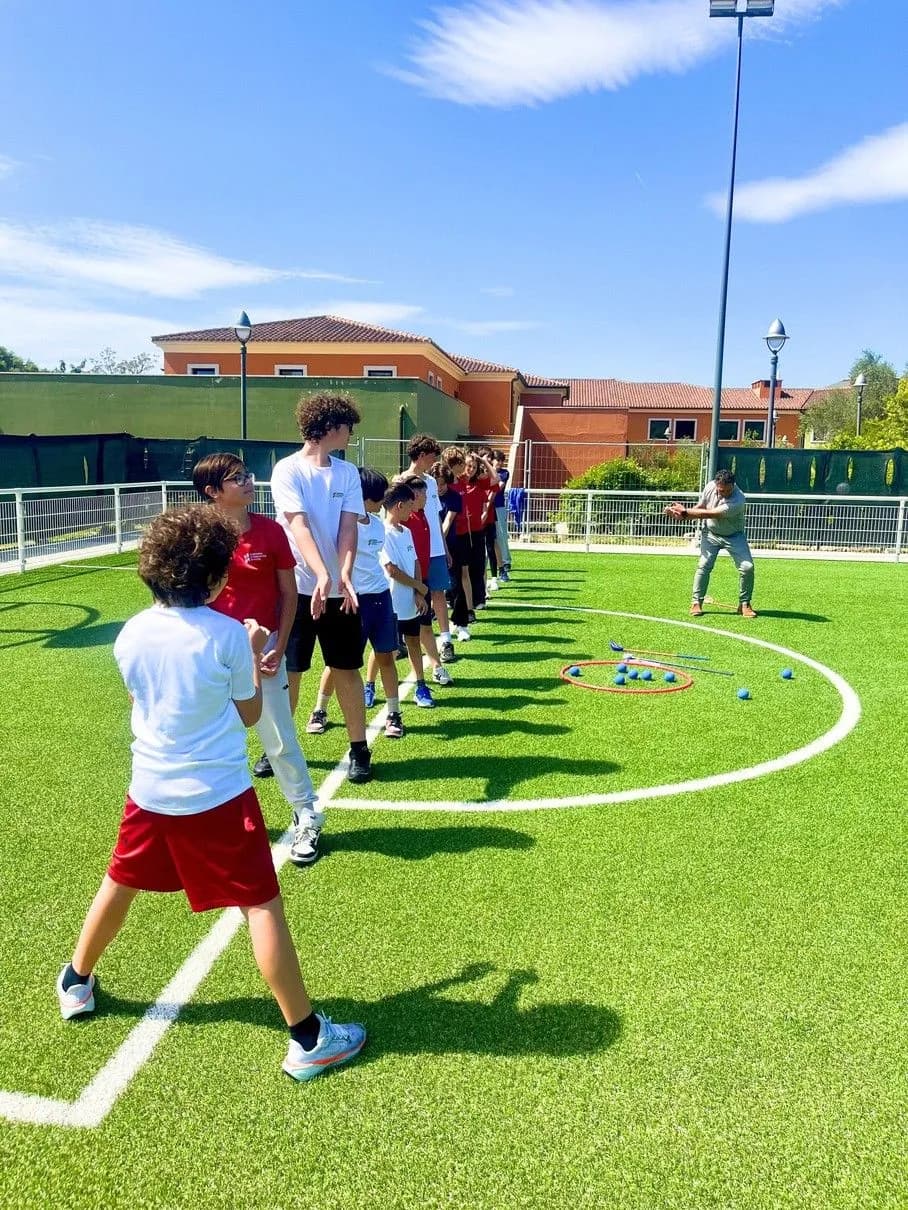 Pupils during a PE lesson