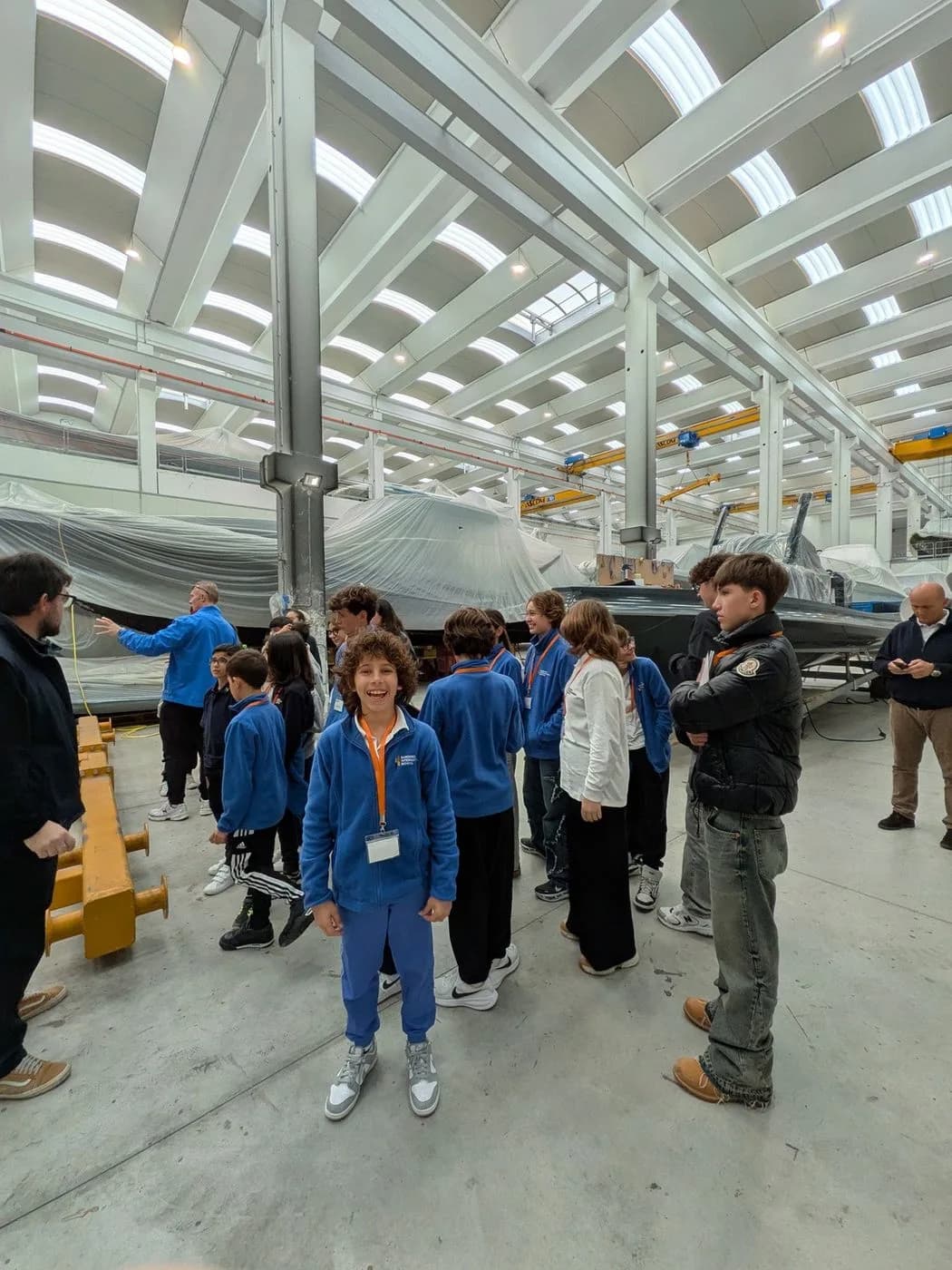 A local visit to a boat hangar